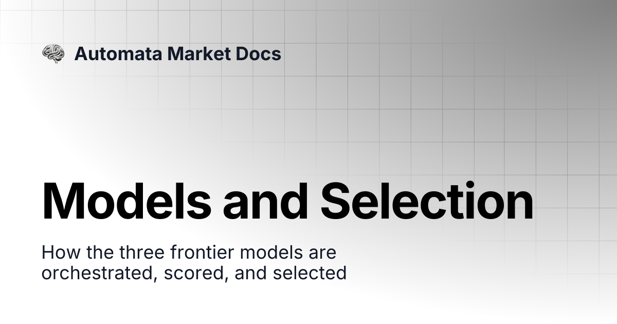 Models and Reinforcement Learning | Automata Market Docs